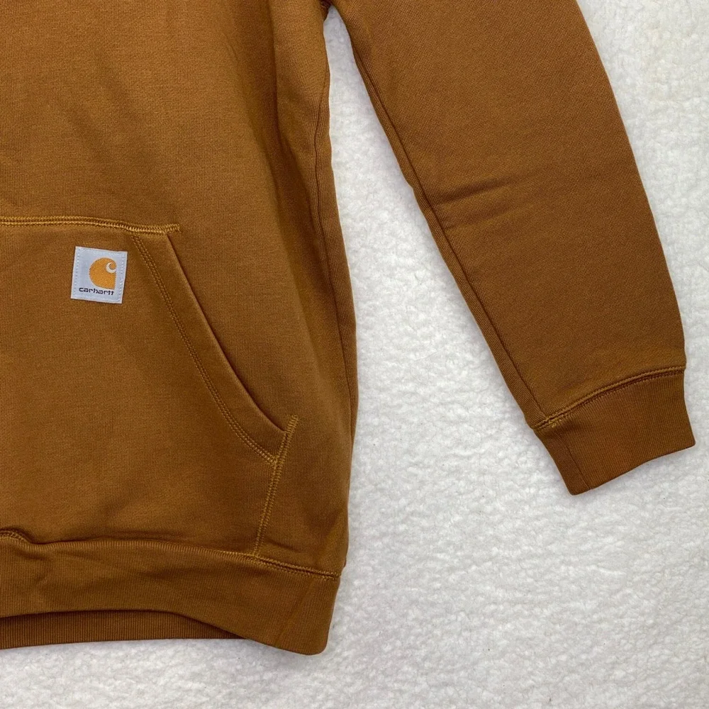 Carhartt Boys Brown Logo Graphic Hooded Sweatshirt Fleece Hoodie‎ Size L 14-16